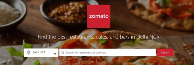 The website of Zomato [Photo: zomato.com]