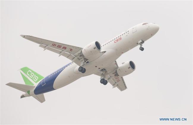 File photo of C919 jumbo jet. [Photo: Xinhua]