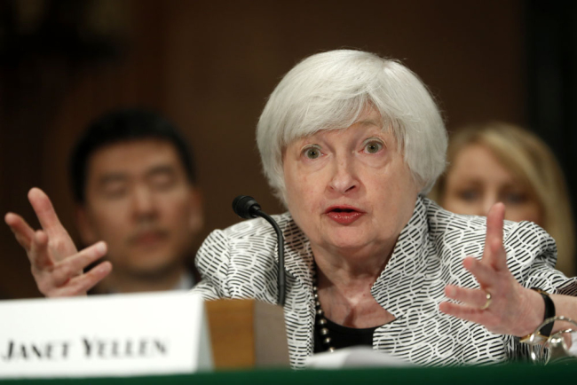 Federal Reserve Chair Janet Yellen testifies on Capitol Hill in Washington on July 13, 2017. [File Photo: AP/Pablo Martinez Monsivais]