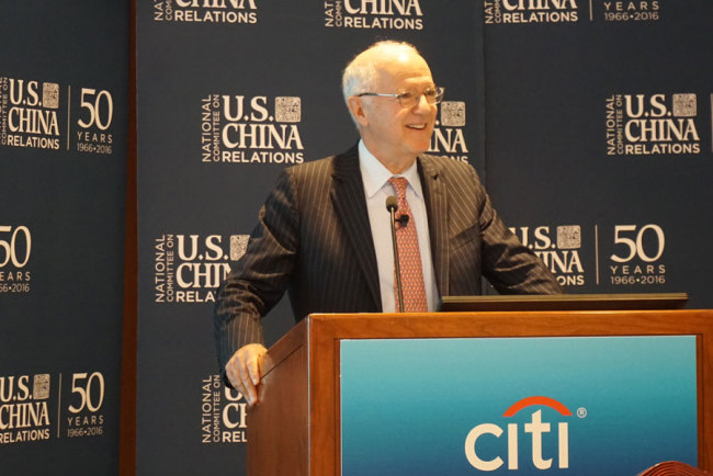 Stephen Orlins, President of the National Committee on US-China Relation [Photo: China Plus/Qian Shanming] 