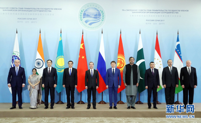 Chinese Premier Li Keqiang attends the 16th SCO prime ministers' meeting, which was held on Thursday and Friday in Russia's coastal city of Sochi.[Photo: Xinhua]
