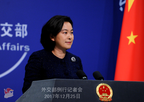 Foreign Ministry spokesperson Hua Chunying responds to a question concerning Swedish Foreign Minister Margot Wallstrom's remarks about helping Taiwan to participate in international organizations. [Photo: fmprc.gov.cn]