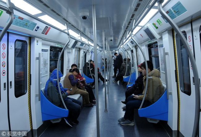 The interior of a carriage of the Yanfang Subway Line in Beijing on December 30, 2017 [Photo: VCG]