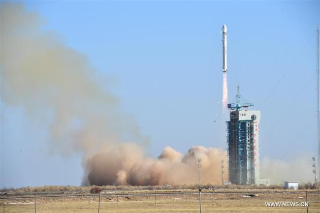 China launches a land resources exploration satellite into a preset orbit from the Jiuquan Satellite Launch Center in the Gobi desert, China, on Jan. 13, 2018. [Photo: Xinhua] 