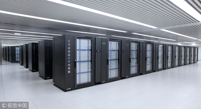 The Tianhe-1 supercomputer, China's first petaflop supercomputer launched in 2010 [File photo: VCG]