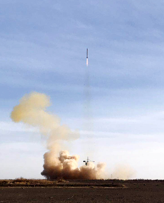 The Long March 2D rocket carrying China's first shared education satellite Young Pioneer-1 is launched from the Jiuquan Satellite Launch Center at 3:51 pm on Feb. 2, 2018. [Photo: China Plus]