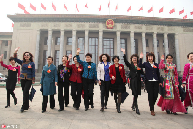 Female deputies to National People's Congress [File photo: IC]