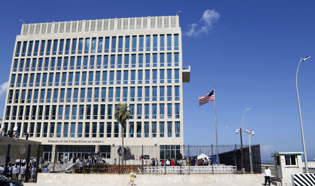 The United States flag flies at the newly-opened embassy in Havana, Cuba, Aug. 14, 2015. [File Photo: AP/Desmond Boylan]