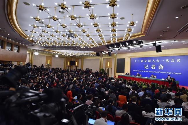 Chinese Foreign Minister Wang Yi answers questions from journalists at a news conference on the sidelines of the national legislature's annual session in Beijing on March 8, 2018. [Photo: Xinhua/Li Xin]