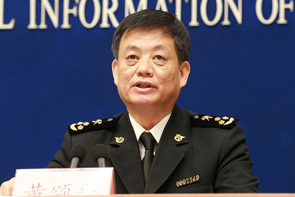 Huang Songping, spokesperson with China's General Administration of Customs, speaks at a press conference in Beijing on April 13, 2018. [Photo: customs.gov.cn]
