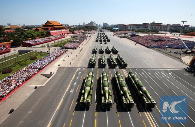 Dongfeng-26 missile in China's V-Day parade, September 3, 2015. [Photo: Xinhua] 