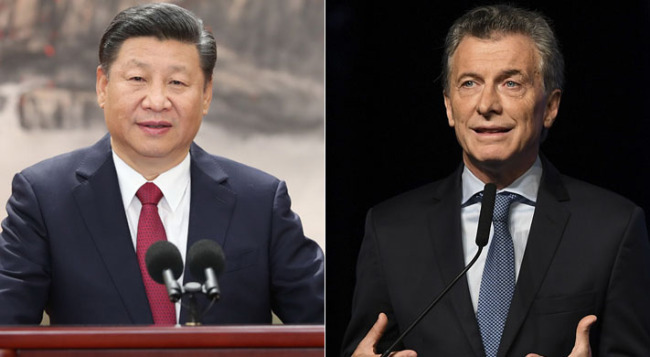 Chinese President Xi Jinping (L) and his Argentine counterpart Mauricio Macri(R) [Photo: China Plus]