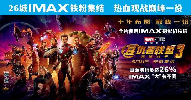 A poster for "Avengers: Infinity War" [Photo provided to China Plus]