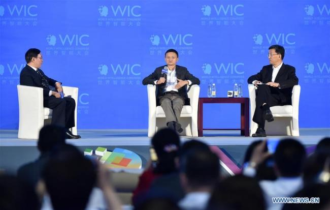 Photo taken on May 16, 2018 shows a high-level dialogue during the 2nd World Intelligence Congress in Tianjin, north China. [Photo: Xinhua]
