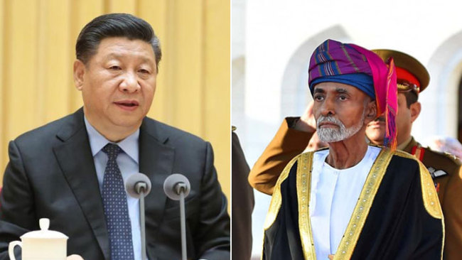A photo combination of Chinese President Xi Jinping (left) and Oman's Sultan Qaboos Bin Said [Photo: China Plus]