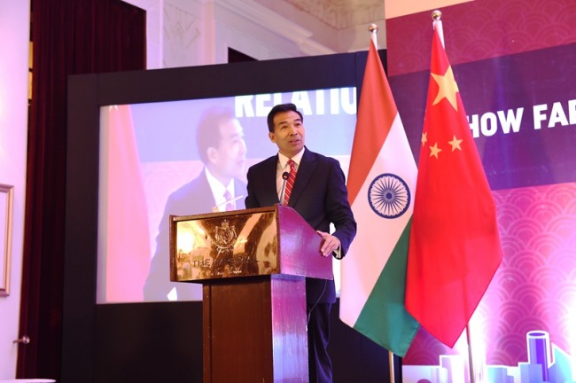 Chinese Ambassador to India Luo Zhaohui speaks at the Beyond Wuhan: How Far and Fast Can China India Relations Go on June 18, 2018. [Photo: fmprc.gov.cn]