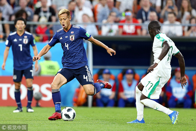 Keisuke Honda of Japan in action during the 2018 FIFA World Cup Russia group H match between Japan and Senegal at Ekaterinburg Arena on June 24, 2018 in Yekaterinburg, Russia. [Photo: VCG]