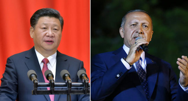 File photo of Chinese President Xi Jinping (L) and Turkish President Recep Tayyip Erdogan (R) [Photo: China Plus]