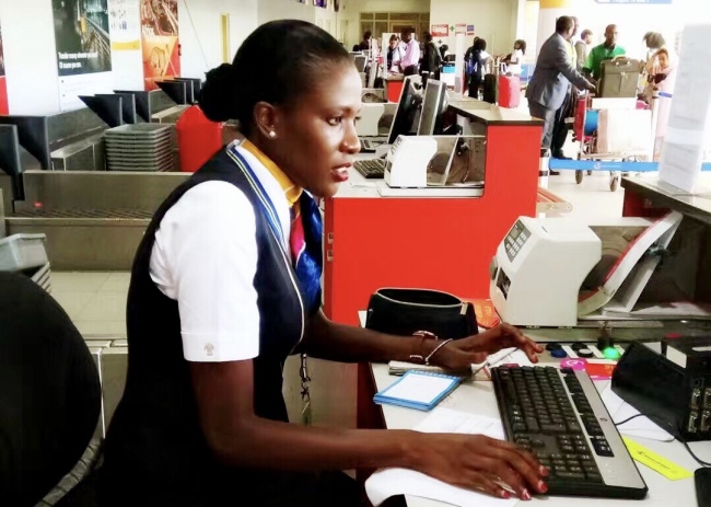 Judith Kamai now is a passenger service supervisor in China Southern Airlines in Nairobi, Kenya. [Photo: Judith Kamai]