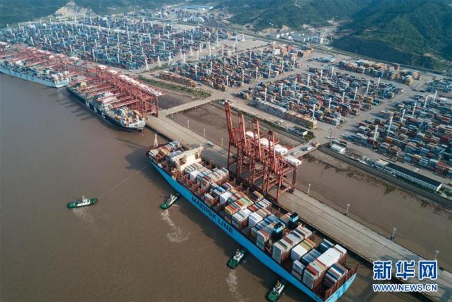 A container terminal of the port of Ningbo-Zhoushan in east China’s Zhejiang province is seen in this photo taken in May 2017. [File Photo: Xinhuanet.com]