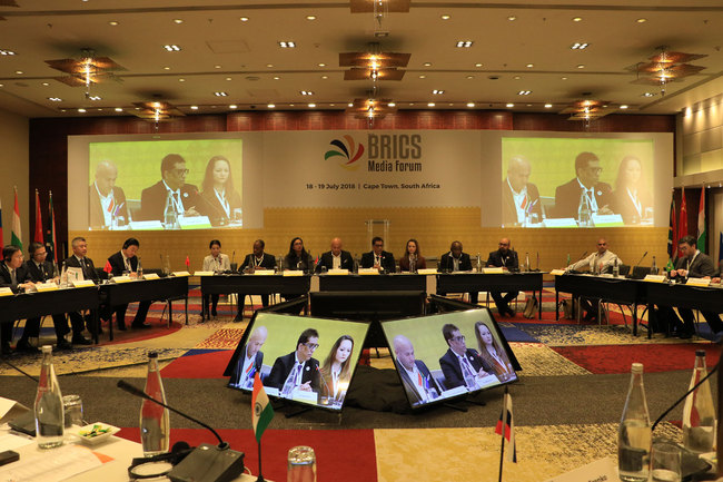 Delegates from the five BRICS countries have gathered in South Africa to discuss ways to strengthen the BRICS narrative and enhance media cooperation.[Photo: China Plus]