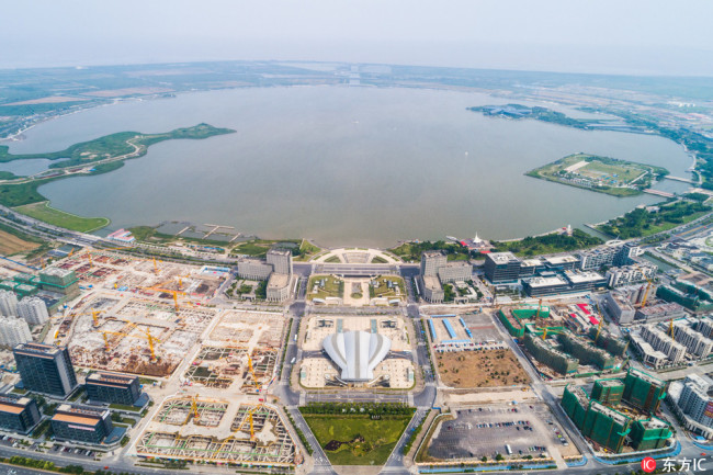 An aerial photo of Shanghai Free Trade Zone. [File Photo: IC]