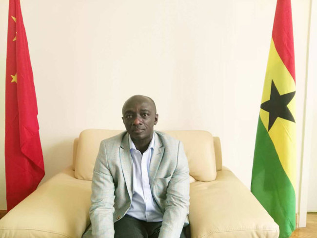 Ghana's ambassador Edward Boateng [Photo: China Plus/Baba Ahmad Jidda]