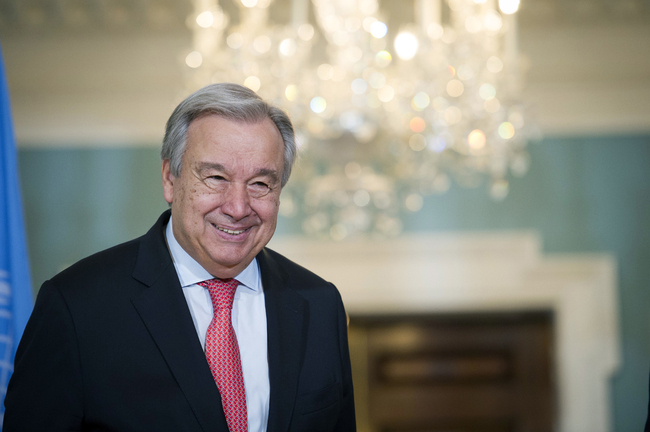 United Nations Secretary-General Antonio Guterres. [File Photo: AP/Cliff Owen]