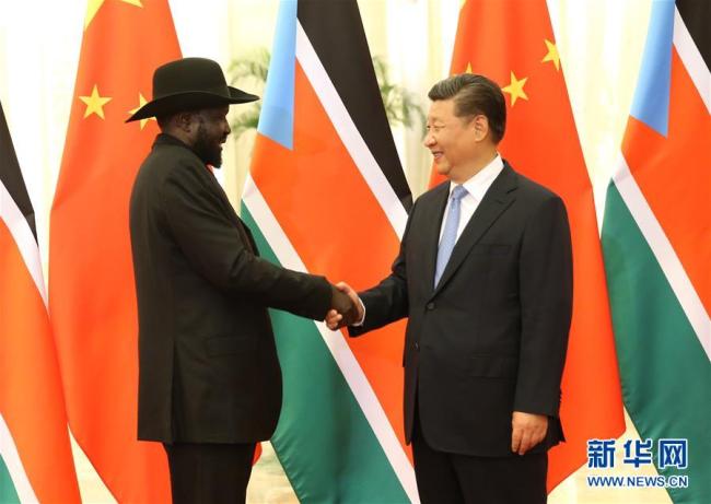 Chinese President Xi Jinping meets with South Sudanese President Salva Kiir in Beijing on Friday, August 31, 2018. [Photo: Xinhua]