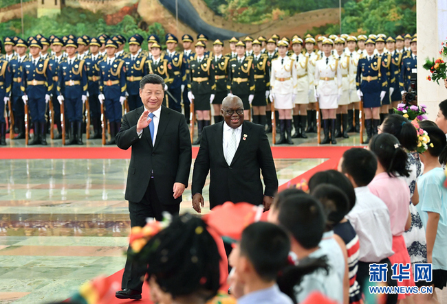 Chinese President Xi Jinping meets with Ghana's President Nana Akufo-Addo in Beijing on Saturday, September 1, 2018. [Photo: Xinhua]