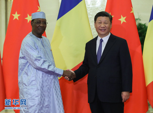 Chinese President Xi Jinping meets with Chadian President Idriss Deby Itno in Beijing on Wednesday, September 05, 2018. [Photo: Xinhua]