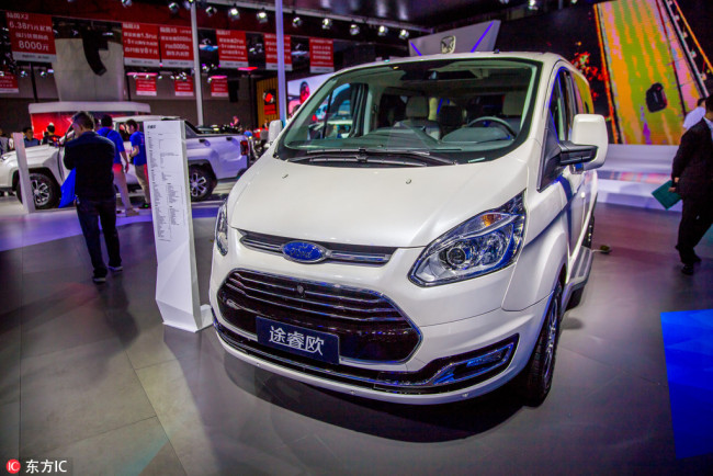 A Ford car is on display at the stand of Chang´an Ford during the 15th China (Guangzhou) International Automobile Exhibition, in Guangzhou city, south China´s Guangdong province, 18 November 2017. [Photo: IC]