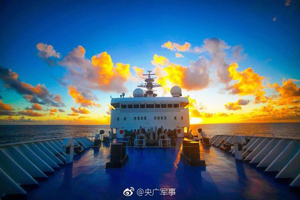 Chinese research ship "Yuan Wang 3" sails to the Pacific Ocean, October 2, 2018. [Photo: military.cnr.cn]