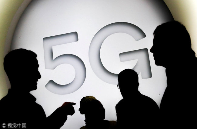 A 5G sign at the Mobile World Congress in Barcelona, Spain on February 28, 2018. [File Photo: VCG]
