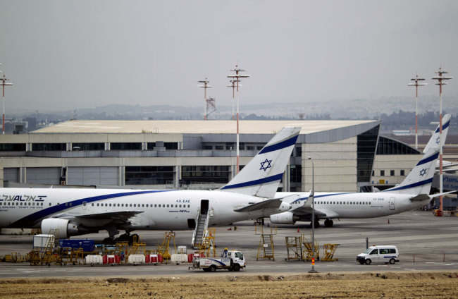 Israeli airliner El Al planes parked at Ben Gurion airport near Tel Aviv, Israel, Sunday, April 21, 2013. [File photo: AP/Ariel Schalit]