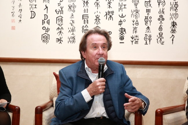 Austrian pianist Rudolf Buchbinder speaks in Beijing ahead of performing Beethoven's piano concertos in the city on Wednesday, October 17, 2018.[Photo provided to China Plus]