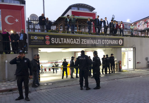 Turkish police secure an underground car park, where authorities earlier found a vehicle belonging to the Saudi Consulate, in Istanbul, Monday, Oct. 22, 2018. [Photo:AP]