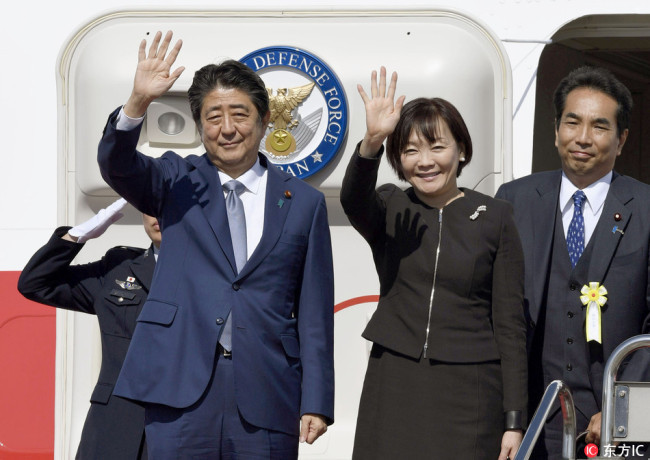 Japanese Prime Minister Shinzo Abe is heading to China for a three-day's visit, Tokyo,  Japan, October 25, 2018. [Photo: IC]