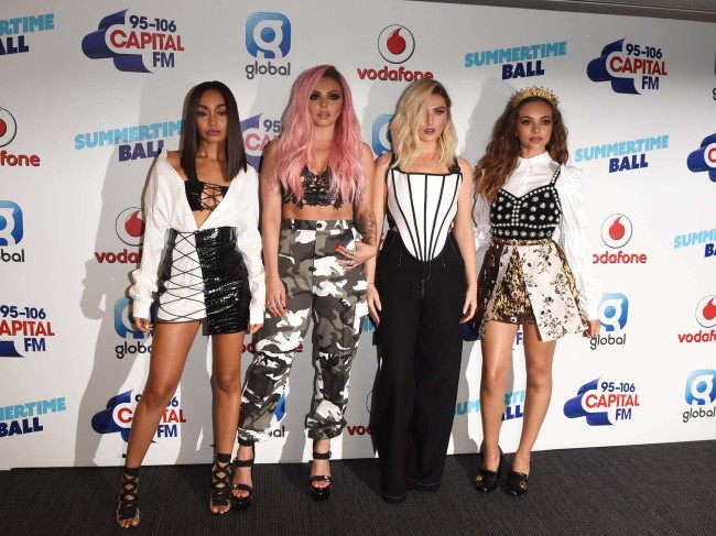 Little Mix (Leigh-Anne Pinnock, Jesy Nelson, Perrie Edwards and JadeThirlwell) at the Capital FM Summertime Ball at Wembley Stadium in London, June. 10, 2017. [Photo: AP]