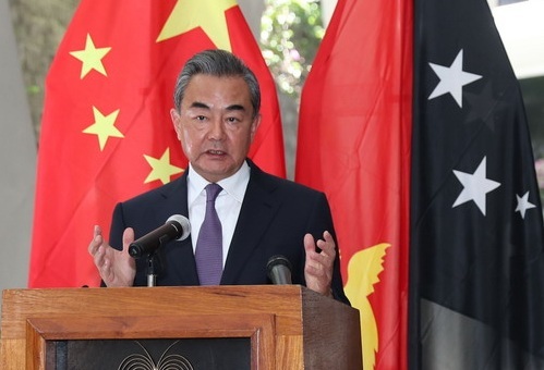 Chinese State Councilor and Foreign Minister Wang Yi speaks at the joint press conference in Port Moresby on Wednesday, October 31, 2018. [Photo:Xinhua]