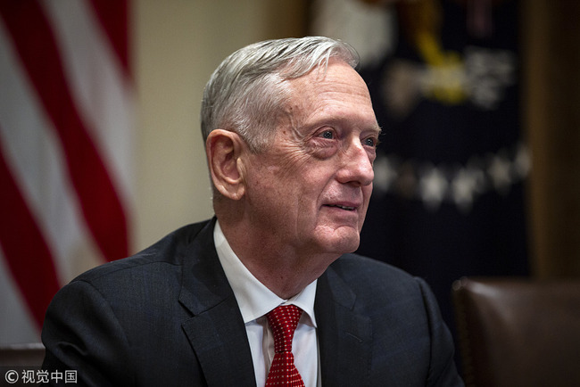 Jim Mattis, U.S. secretary of defense, speaks during a briefing with senior military leaders in the Cabinet Room of the White House in Washington, D.C., U.S., on Tuesday, Oct. 23, 2018. [File photo:VCG]