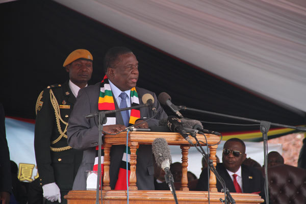 Zimbabwean president Emerson Mnangagwa delivers a keynote speech while commissioning the construction of Zimbabwe's new parliament building in Mt. Hampden on November 30th, 2018. [Photo: China Plus]