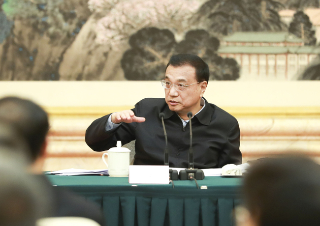 Chinese premier Li Keqiang speaks at a meeting held in Nanjing on the economic situation, December 3 2018. [Photo:gov.cn] 