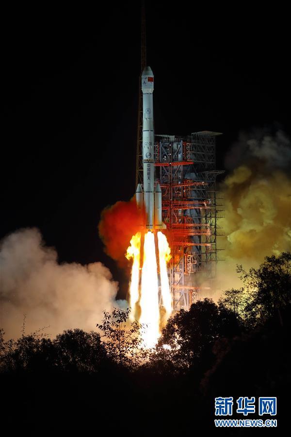 A Long March-3B rocket, carrying the Chang'e-4 lunar probe including a lander and a rover, blasts off from the Xichang Satellite Launch Center in southwest China's Sichuan Province at 2:23 a.m. on Saturday, December 8, 2018. [Photo: Xinhua]