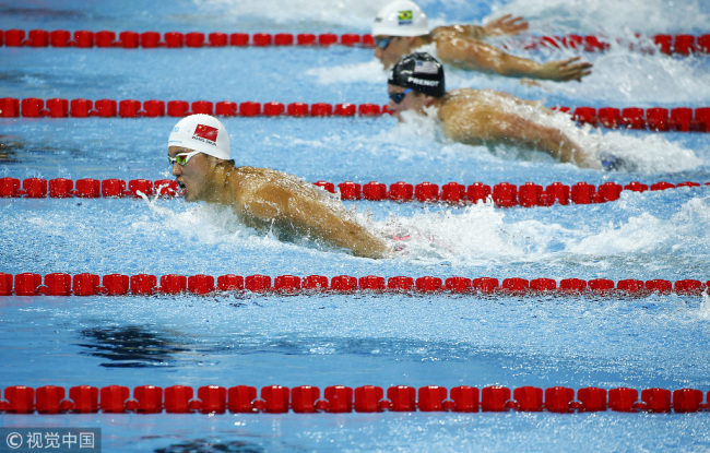 Wang Shun wins the gold medal in 200m individual medley at the Fina Swimming World Championships (25m) in Hangzhou on December 11, 2018. [Photo: VCG]