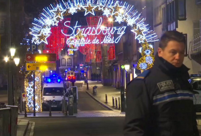In this image made from video, emergency services arrive on the scene of a Christmas market in Strasbourg, France, Tuesday, Dec. 11, 2018. [Photo: AP]