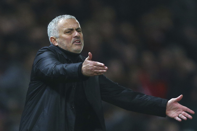 In this Wednesday Dec. 5, 2018 file photo Manchester United's coach Jose Mourinho gives directions to his players during the English Premier League soccer match between Manchester United and Arsenal at Old Trafford stadium in Manchester, England. [Photo: AP]