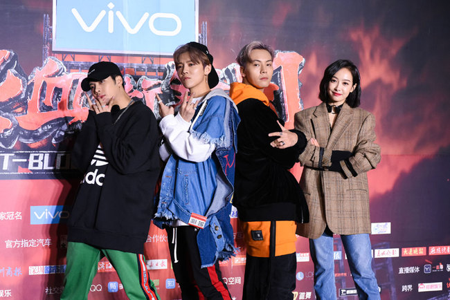 (From left) Hong Kong singer and actor Jackson Wang of South Korean boy group GOT7, Chinese singer and actor Lu Han, Hong Kong singer and actor William Chan, Chinese singer and actress Victoria Song or Song Qian attend a press conference for the reality talent TV show "Hot-Blood Dance Crew" in Shanghai, China. [Photo: IC]