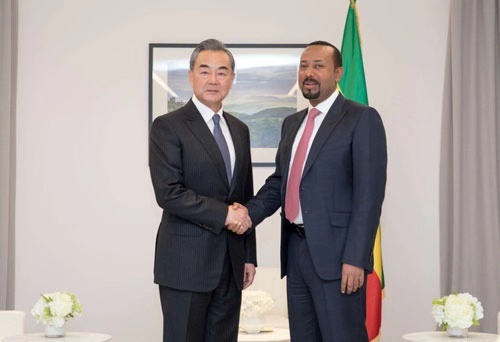 Ethiopia's Prime Minister Abiy Ahmed meets with Chinese State Councilor and Foreign Minister Wang Yi in Addis Ababa, capital of the East African country, on Thursday, January 3, 2019.[Photo: fmprc.gov.cn]  