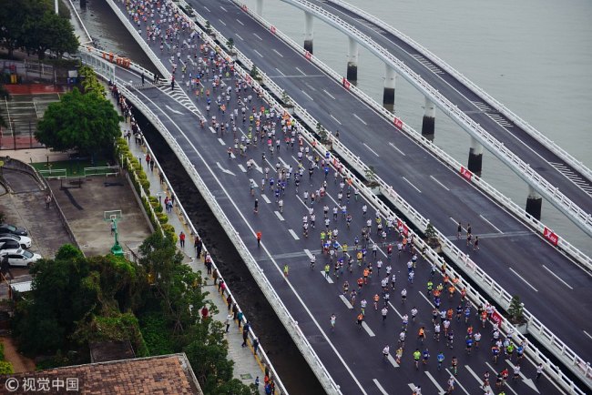 Photo shows the 2019 Xiamen Marathon on January 6, 2019. [Photo: VCG]